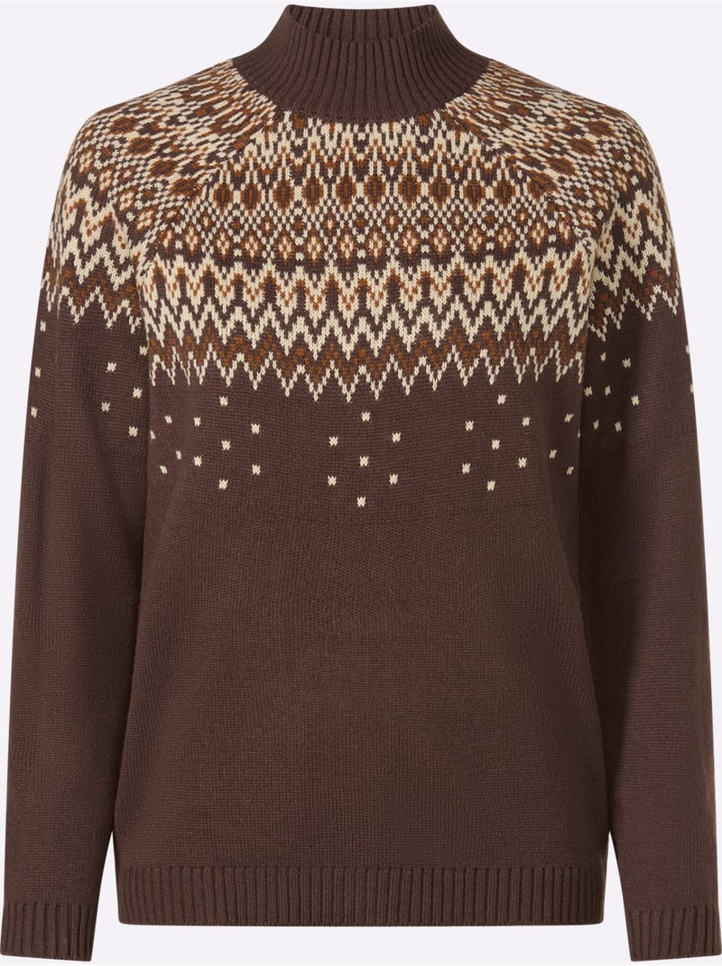 Pull à col montant col montant chaud - taille standard - moda vilona Marron - Kiabi