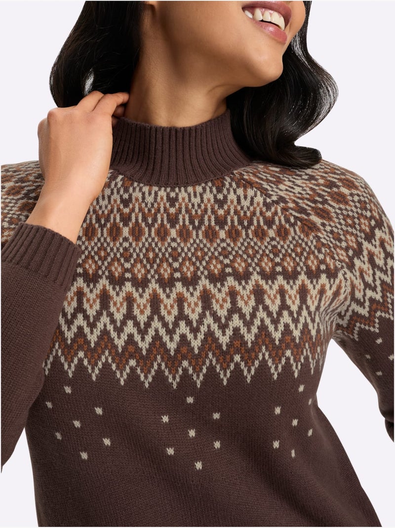 Pull à col montant col montant chaud - taille standard - moda vilona Marron - Kiabi