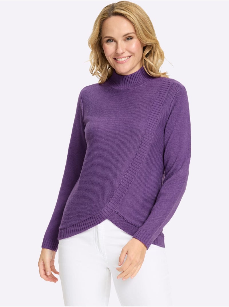 Pull à Col Montant Col Montant Chaud - Taille Standard - Moda Vilona Mauve lilas - Kiabi