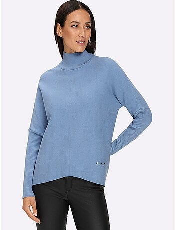 Pull à Col Montant Col Montant Côtelé - Taille Standard - Helline