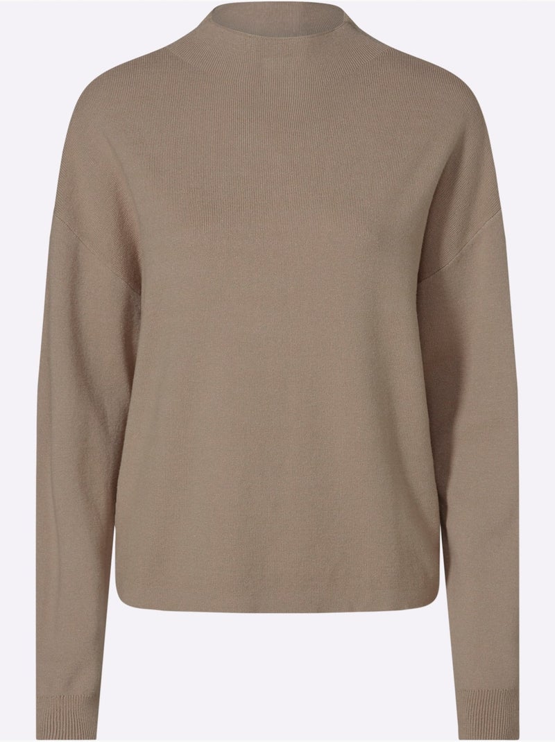 Pull à Col Montant Col Montant Tendance - Taille Standard - Helline Beige - Kiabi