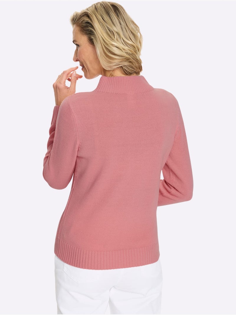 Pull à Col Montant Col Montant Tendance - Taille Standard - Moda Vilona Rose - Kiabi