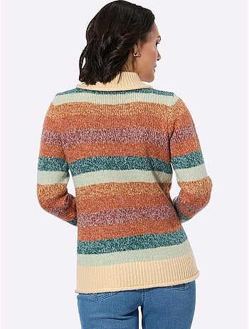 Pull à Col Montant Col V Chevauchant Avec Bouton Fantaisie - Taille Standard - Witt