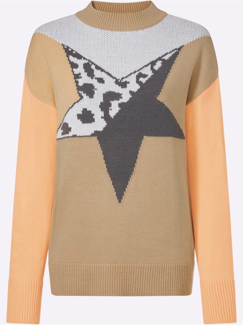Pull à col montant doux comme du cachemire - taille standard - moda vilona Gris Beige Gris - Kiabi