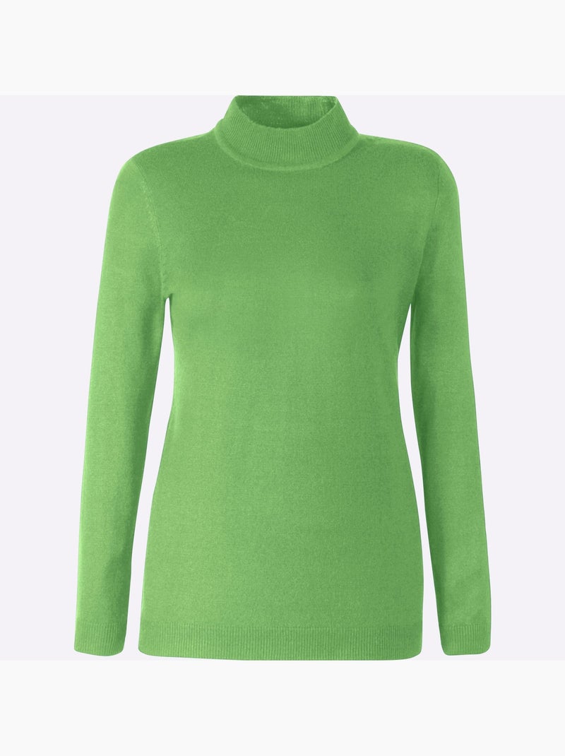 Pull à Col Montant Doux Comme Du Cachemire - Taille Standard - Moda Vilona Vert - Kiabi