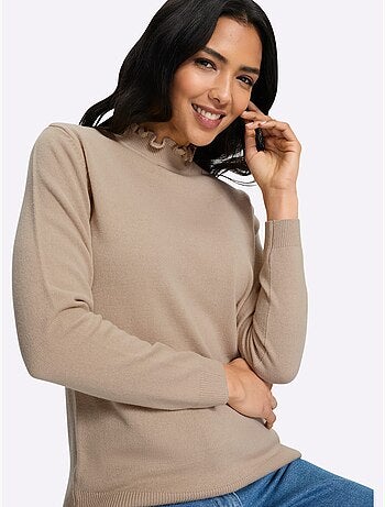 Pull à col montant doux et moelleux - taille standard - moda vilona