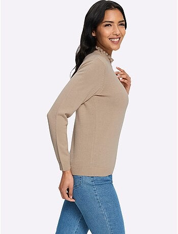 Pull à col montant doux et moelleux - taille standard - moda vilona