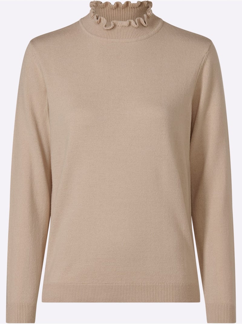 Pull à col montant doux et moelleux - taille standard - moda vilona Beige - Kiabi