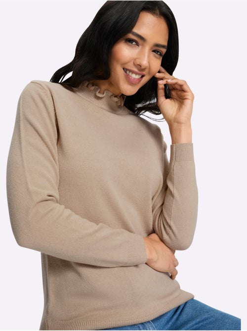Pull à col montant doux et moelleux - taille standard - moda vilona - Kiabi Pull à col montant doux et moelleux - taille standard - moda vilona - Kiabi