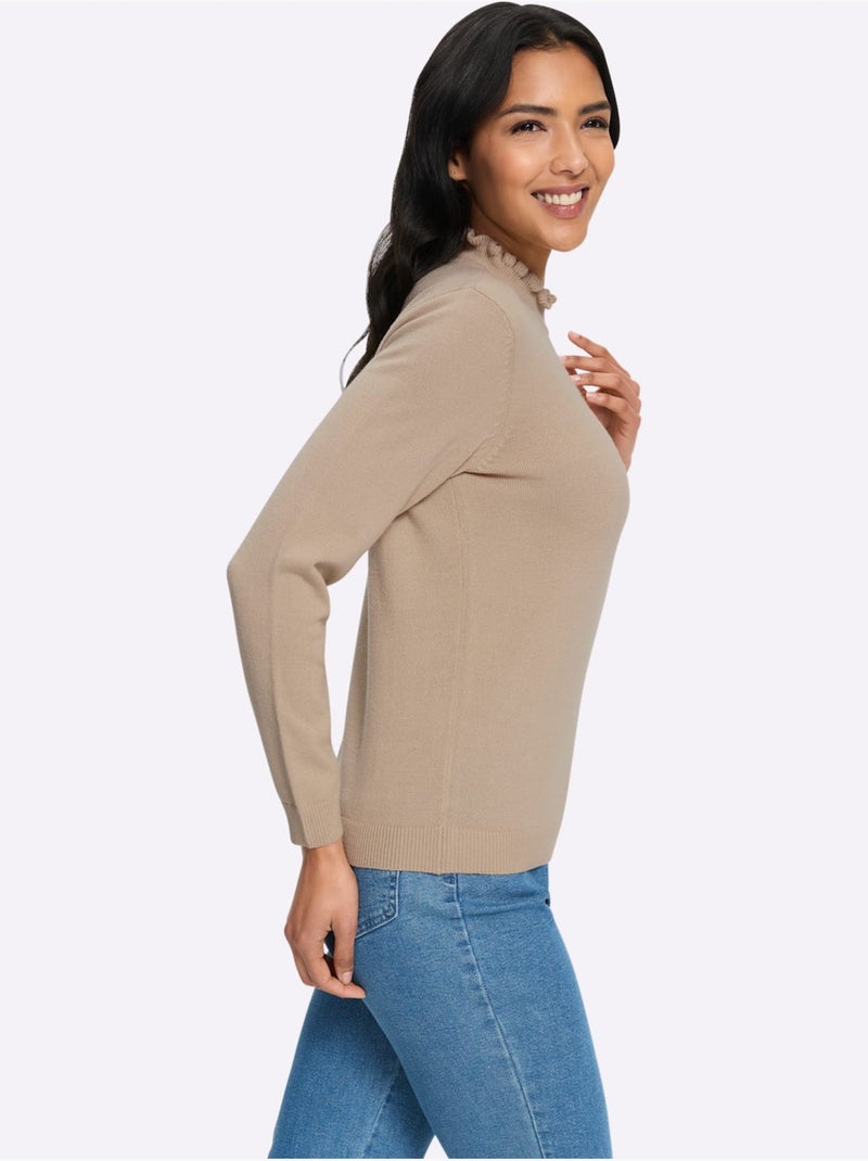 Pull à col montant doux et moelleux - taille standard - moda vilona Beige - Kiabi
