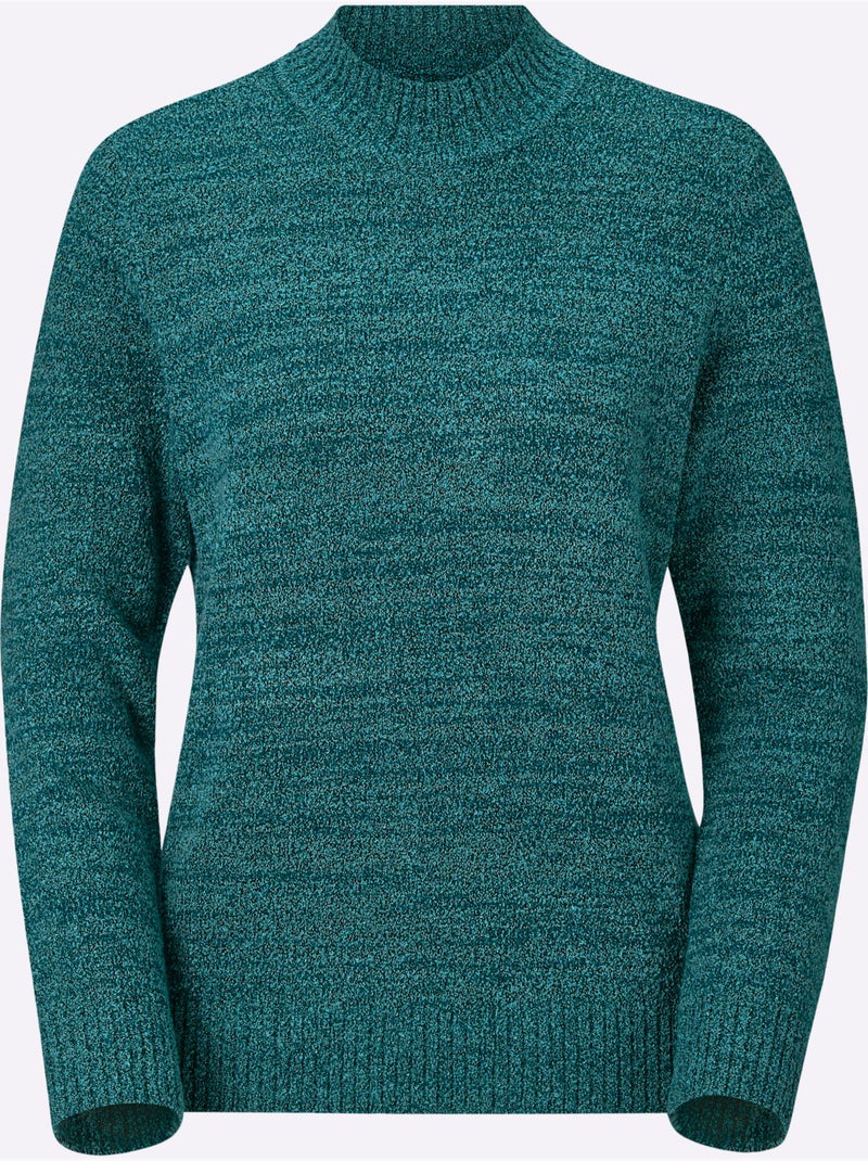 Pull à Col Montant Entretien Facile - Taille Standard - Witt Bleu pétrole - Kiabi
