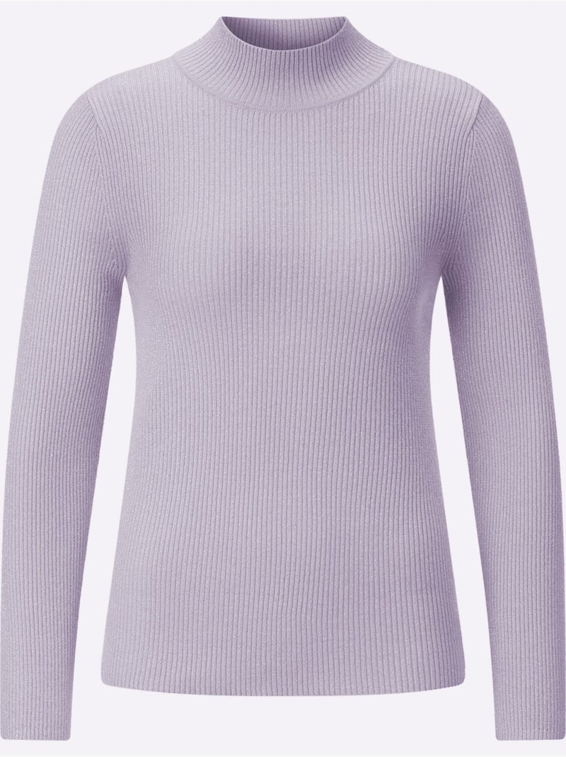 Pull à col montant fil brillant - taille standard - witt Parme - Kiabi