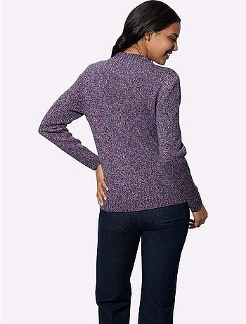 Pull à Col Montant Fil Chiné Doux - Taille Standard - Moda Vilona