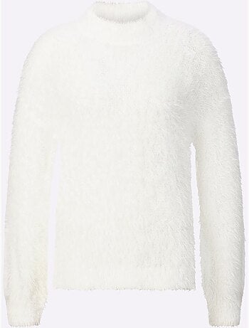 Pull à Col Montant Fil Moelleux à Poils Longs - Taille Standard - Moda Vilona