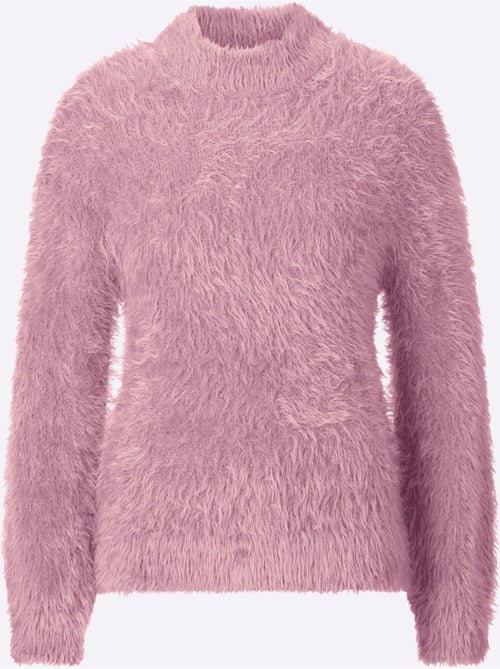 Pull à Col Montant Fil Moelleux à Poils Longs - Taille Standard - Moda Vilona - Kiabi