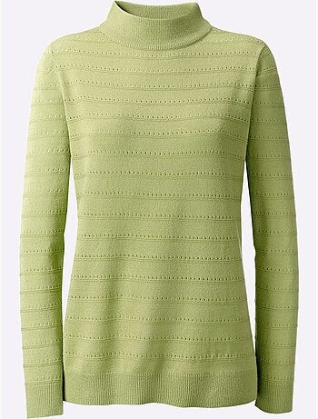 Pull à col montant finitions côtelées - taille standard - witt