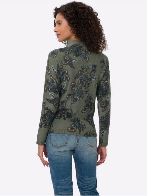 Pull à Col Montant Imprimé Floral - Taille Standard - Helline - Kiabi