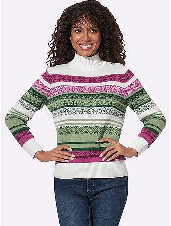 Pull à Col Montant Joli Motif Norvégien - Taille Standard - Witt