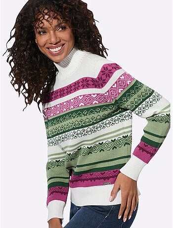 Pull à Col Montant Joli Motif Norvégien - Taille Standard - Witt