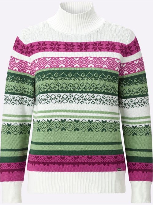 Pull à Col Montant Joli Motif Norvégien - Taille Standard - Witt - Kiabi Pull à Col Montant Joli Motif Norvégien - Taille Standard - Witt - Kiabi