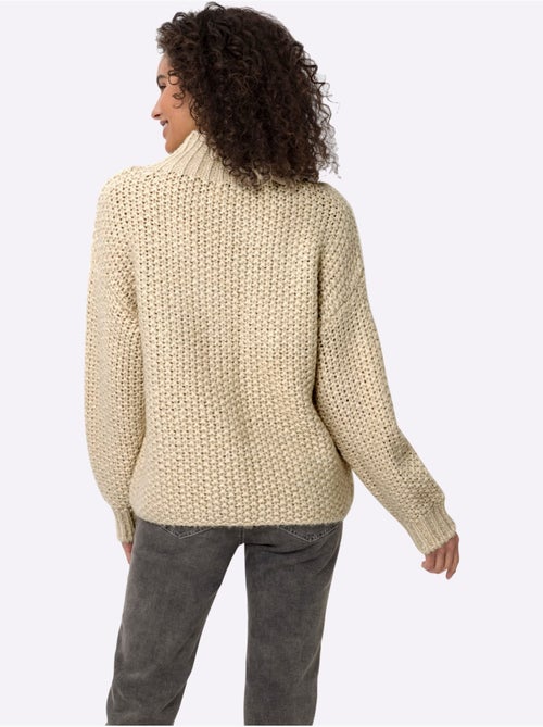 Pull à col montant jolie structure tricot - taille standard - helline - Kiabi Pull à col montant jolie structure tricot - taille standard - helline - Kiabi