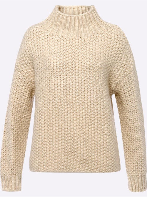 Pull à col montant jolie structure tricot - taille standard - helline - Kiabi Pull à col montant jolie structure tricot - taille standard - helline - Kiabi