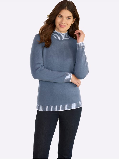 Pull à Col Montant Jolis Contrastes - Taille Standard - Moda Vilona - Kiabi Pull à Col Montant Jolis Contrastes - Taille Standard - Moda Vilona - Kiabi