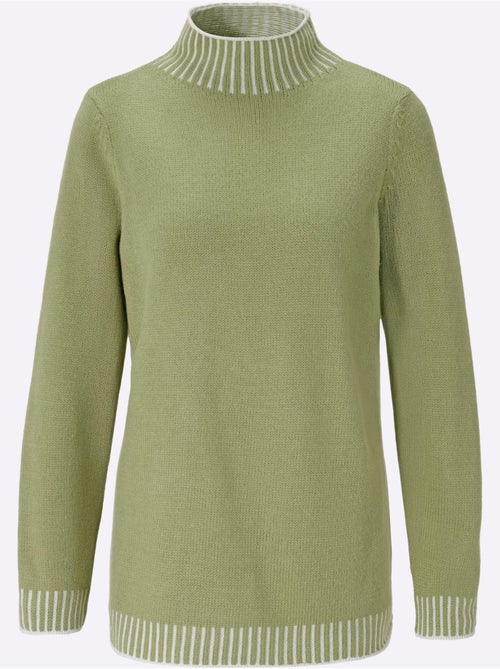 Pull à Col Montant Jolis Contrastes - Taille Standard - Moda Vilona - Kiabi Pull à Col Montant Jolis Contrastes - Taille Standard - Moda Vilona - Kiabi