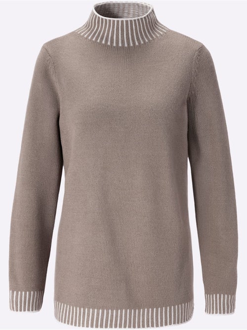 Pull à Col Montant Jolis Contrastes - Taille Standard - Moda Vilona - Kiabi Pull à Col Montant Jolis Contrastes - Taille Standard - Moda Vilona - Kiabi