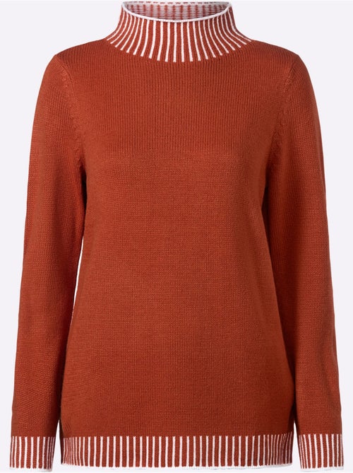 Pull à Col Montant Jolis Contrastes - Taille Standard - Moda Vilona - Kiabi Pull à Col Montant Jolis Contrastes - Taille Standard - Moda Vilona - Kiabi