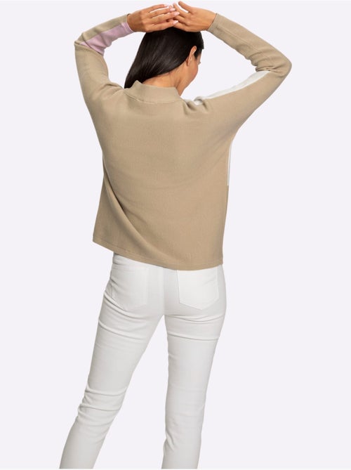 Pull à Col Montant Motif Color Block Tendance - Taille Standard - helline - Kiabi