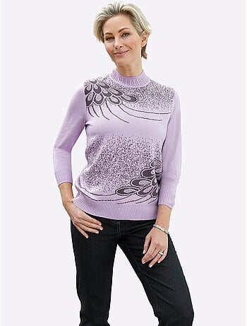 Pull à col montant motif intarsia - taille standard - witt