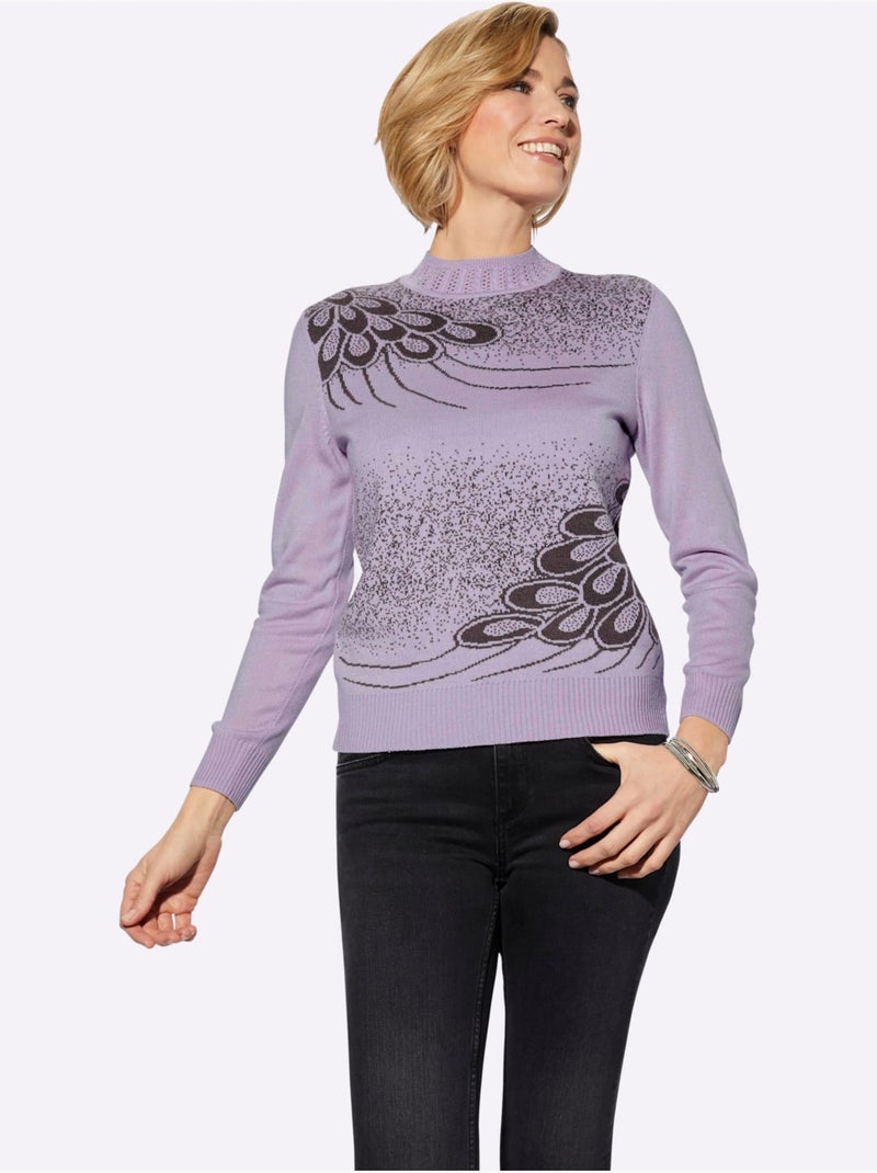 Pull à col montant motif intarsia - taille standard - witt Parme - Kiabi