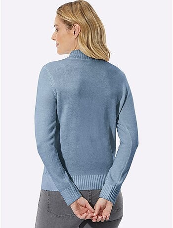 Pull à col montant motif structuré tendance - taille standard - moda vilona