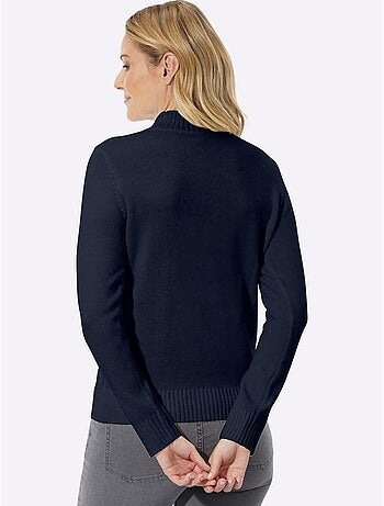 Pull à col montant motif structuré tendance - taille standard - moda vilona