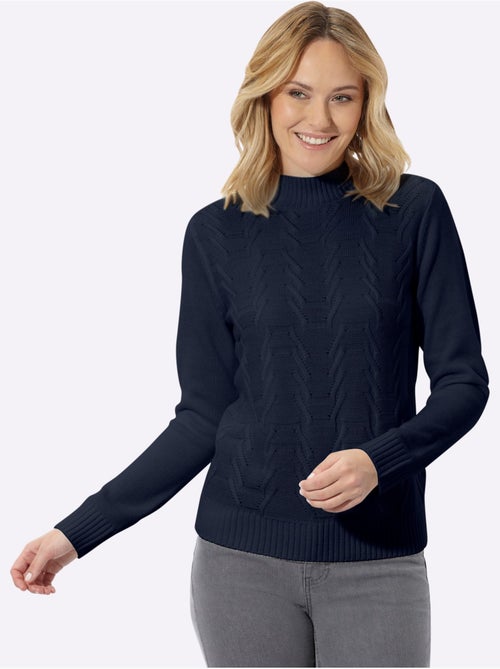 Pull à col montant motif structuré tendance - taille standard - moda vilona - Kiabi Pull à col montant motif structuré tendance - taille standard - moda vilona - Kiabi