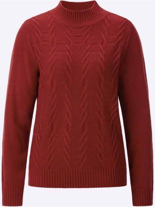 Pull à col montant motif structuré tendance - taille standard - moda vilona - Kiabi Pull à col montant motif structuré tendance - taille standard - moda vilona - Kiabi