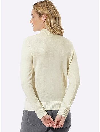 Pull à col montant motif structuré tendance - taille standard - moda vilona