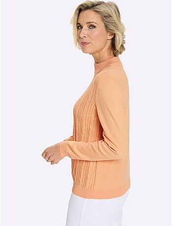 Pull à Col Montant Motif Torsadé Mode - Taille Standard - Moda Vilona