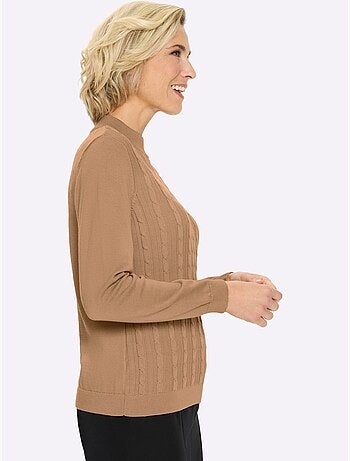 Pull à Col Montant Motif Torsadé Mode - Taille Standard - Moda Vilona