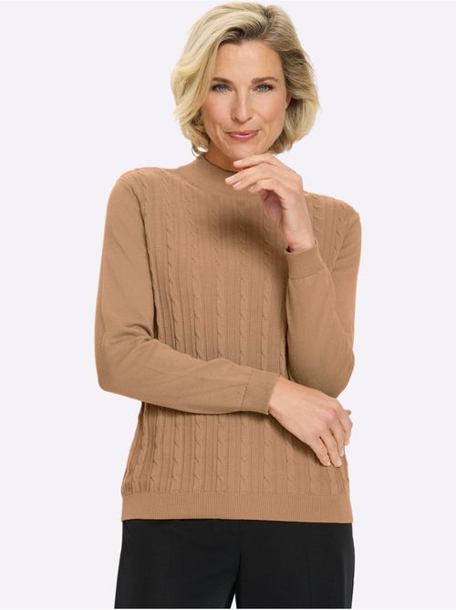 Pull à Col Montant Motif Torsadé Mode - Taille Standard - Moda Vilona - Kiabi