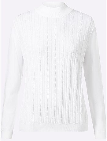 Pull à col montant motif torsadé mode - taille standard - moda vilona