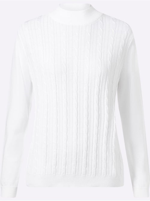 Pull à Col Montant Motif Torsadé Mode - Taille Standard - Moda Vilona - Kiabi