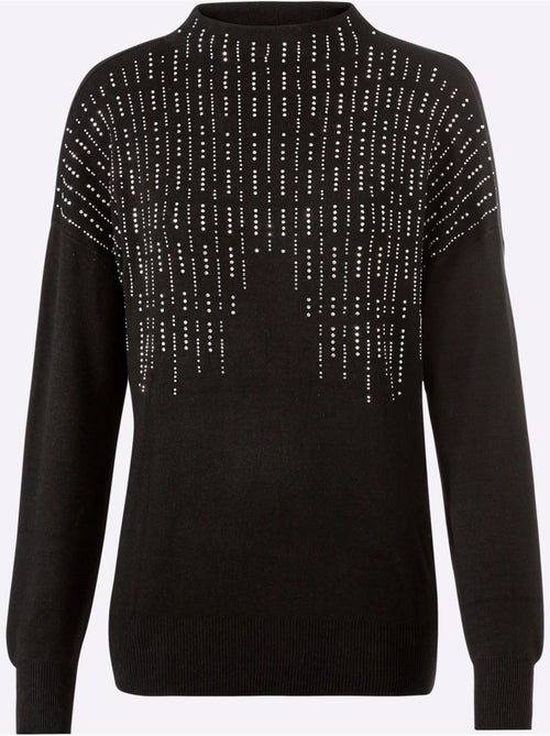 Pull à Col Montant Petites Pierres Brillantes Fantaisie - Taille Standard - Helline - Kiabi Pull à Col Montant Petites Pierres Brillantes Fantaisie - Taille Standard - Helline - Kiabi