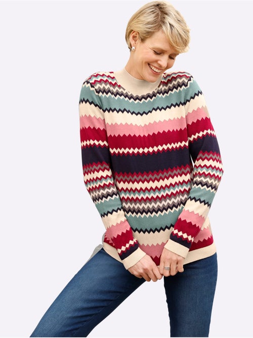 Pull à col montant pur coton - taille standard - moda vilona - Kiabi Pull à col montant pur coton - taille standard - moda vilona - Kiabi