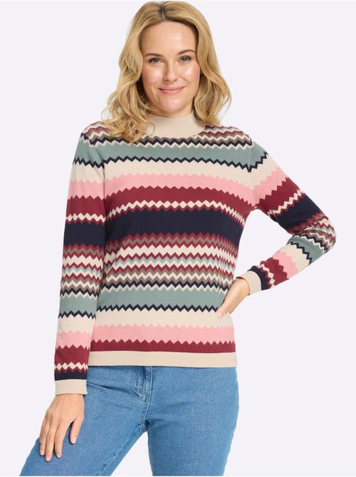Pull à col montant pur coton - taille standard - moda vilona - Kiabi Pull à col montant pur coton - taille standard - moda vilona - Kiabi