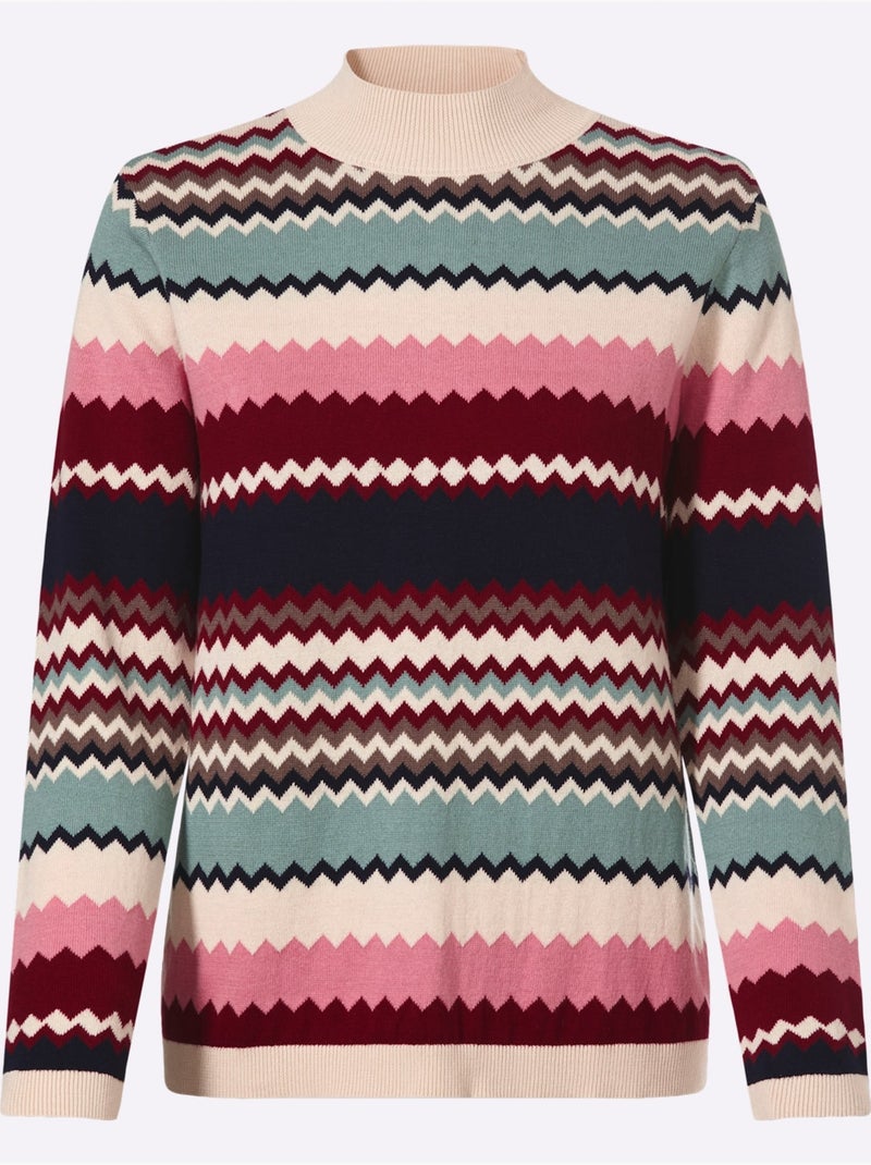 Pull à col montant pur coton - taille standard - moda vilona Vert - Kiabi