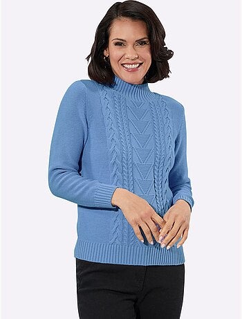 Pull à col montant pur coton - taille standard - witt