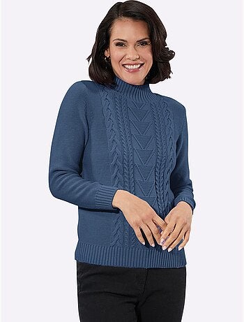 Pull à col montant pur coton - taille standard - witt