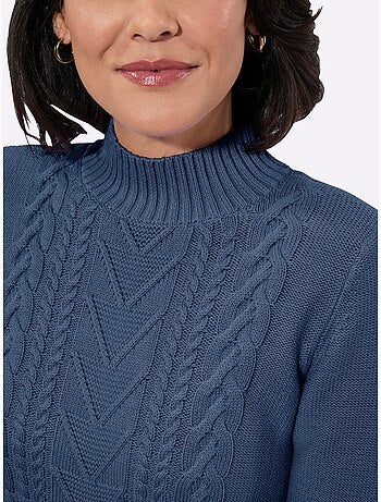 Pull à col montant pur coton - taille standard - witt